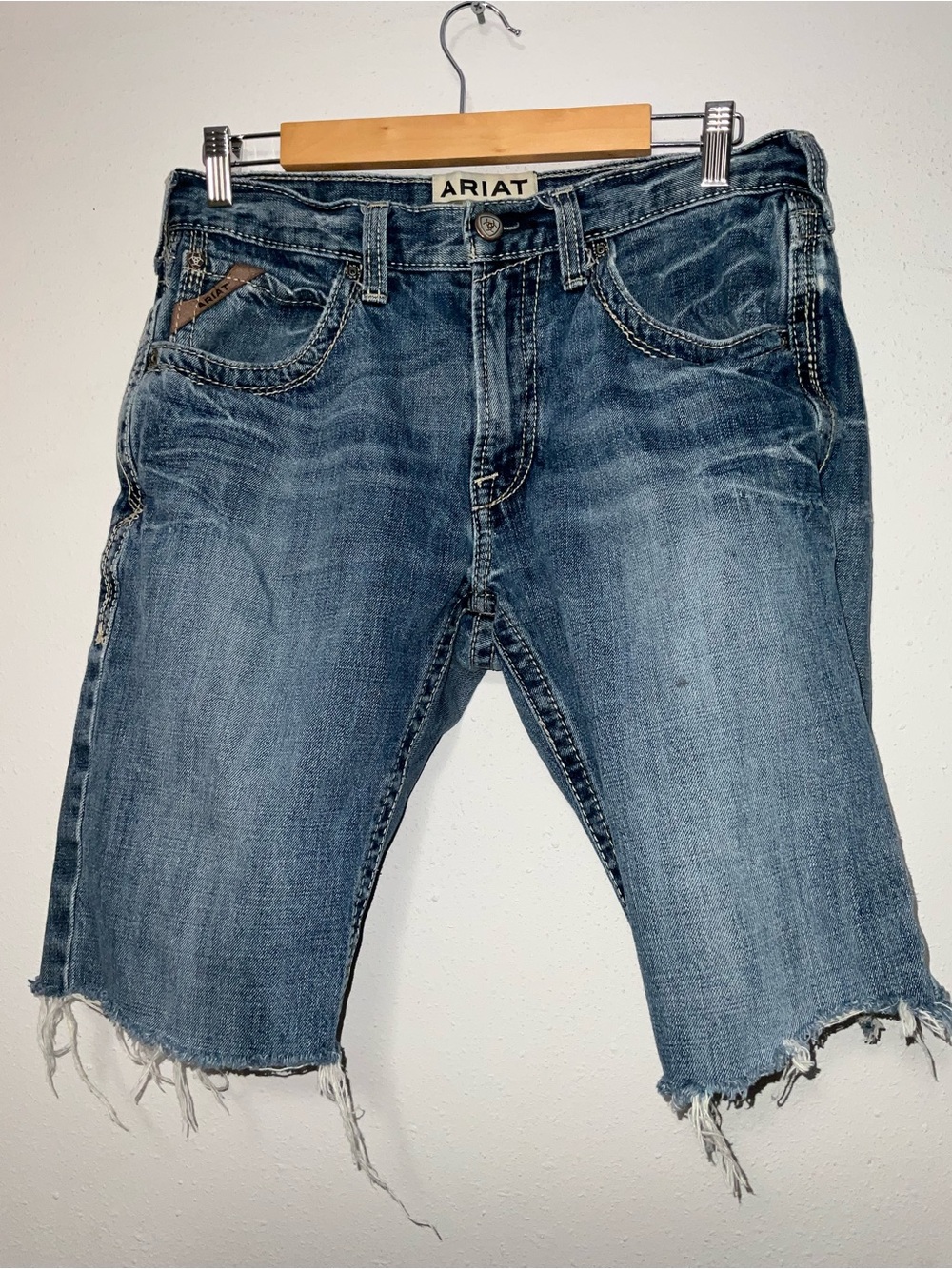 Ariat Men's Distressed Blue Denim Cutoff Shorts